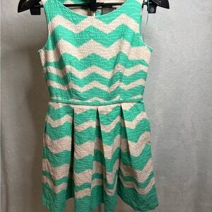 Taylor Mint and Cream Chevron Mini Dress